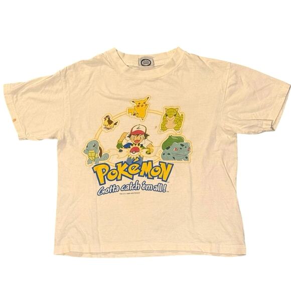 Vintage 90s Pokémon 1999 TV Show Video Game Nintendo Promo Shirt Youth Small - Picture 1 of 5
